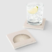 Boho Rainbow Olive Earth Tones Steinuntersetzer (Seitenansicht)