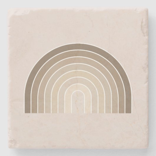 Boho Rainbow Olive Earth Tones Steinuntersetzer (Vorderseite)