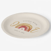 Boho Rainbow One Pappteller (Schrägansicht)