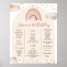 Boho Rainbow Onedere 1. Jahr Geburtstag Meilenstei