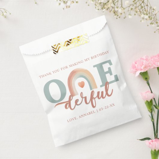 Boho Rainbow Onederful Birthday Favor Bag - 1st Bi Geschenktütchen (Versiegelt)