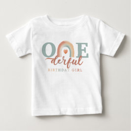 Boho Rainbow Onederful Birthday Girl T - Shirt - 1