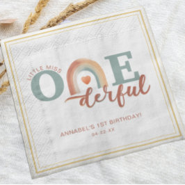 Boho Rainbow Onederful Birthday Napkins - Watercol Serviette