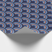 Boho Rainbow Orange und Navy Blue Geschenkpapier (Ecke)