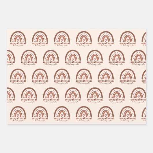 Boho Rainbow OT Arbeitstherapeut Geschenkpapier Set (Vorderseite)