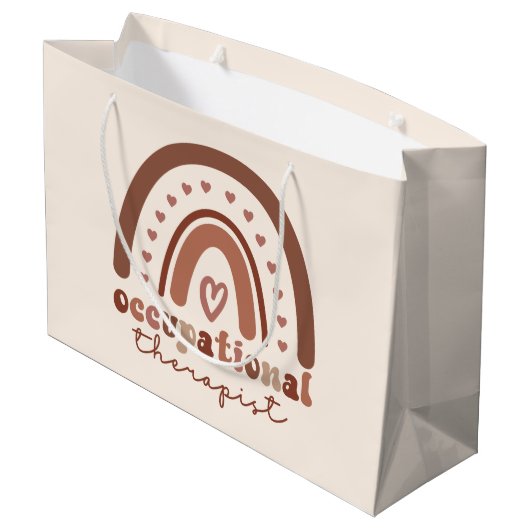 Boho Rainbow OT Arbeitstherapeut Große Geschenktüte (Rückseite Schrägansicht)