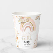 Boho Rainbow Pampas Grass Danke, Baby Shower Pappbecher (Rückseite)