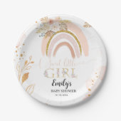 Boho Rainbow Pampas Grass Danke, Baby Shower Pappteller (Vorderseite)