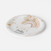 Boho Rainbow Pampas Grass Danke, Baby Shower Pappteller (Schrägansicht)