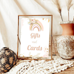 Boho Rainbow Pampas Grass Kinderkarte und Geschenk Poster