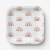 Boho Rainbow Paper Teller, Terracotta Party Teller (Vorderseite)