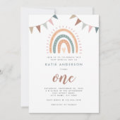 Boho Rainbow Pastel Fiesta Einladung (Vorderseite)