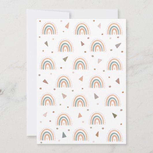 Boho Rainbow Pastel Fiesta Einladung (Rückseite)