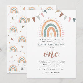 Boho Rainbow Pastel Fiesta Einladung