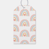 Boho Rainbow | Pastel Minimalist Baby Shower girl Geschenkanhänger (Rückseite)