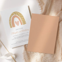 Boho Rainbow Pastel Pink Heart Birthday Party