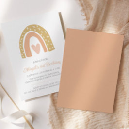 Boho Rainbow Pastel Pink Heart Birthday Party Einladung