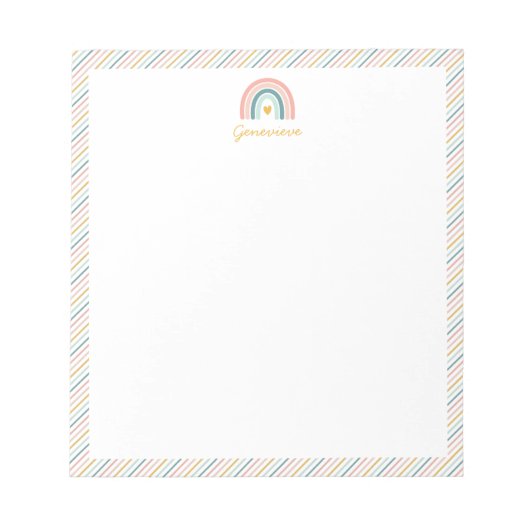 Boho Rainbow Pastels Notizblock (Vorderseite)