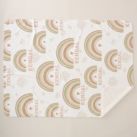 Boho Rainbow Pattern Auto Arrange Individuelle Nam Sherpadecke (Vorderseite (Horizontal))