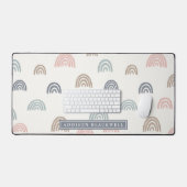 Boho Rainbow Pattern Teacher Name Desk Mat Schreibtischunterlage (Tastatur & Maus)