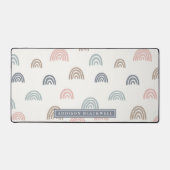 Boho Rainbow Pattern Teacher Name Desk Mat Schreibtischunterlage (Vorderseite)