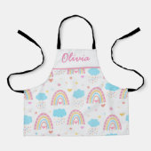 Boho rainbow pattern with clouds pastel Girls Schürze (Vorderseite)