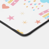 Boho rainbow pattern with clouds Personalized Schreibtischunterlage (Ecke)