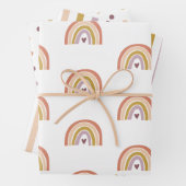 Boho Rainbow Peach Lila Baby Dusche Geschenkpapier Set (Beispiel)