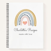 Boho Rainbow Personalisiert Recipe Notizblock (Vorderseite)