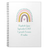 Boho Rainbow Pink Aquamarin Gold Hearts Babygesche Notizblock (Vorderseite)