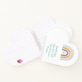 Boho Rainbow Pink Aquamarin Gold Herz Birth Stats Notizblock (Innenseite)