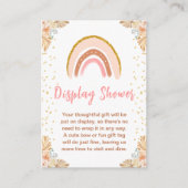 Boho Rainbow Pink Baby Display Dusche Begleitkarte (Vorderseite)