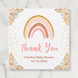 Boho Rainbow Pink Baby Dusche Danke Geschenkanhänger