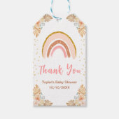 Boho Rainbow Pink Baby Dusche Danke Geschenkanhänger (Vorderseite)