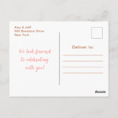 Boho Rainbow Pink Baby Dusche Postkarte (Rückseite)