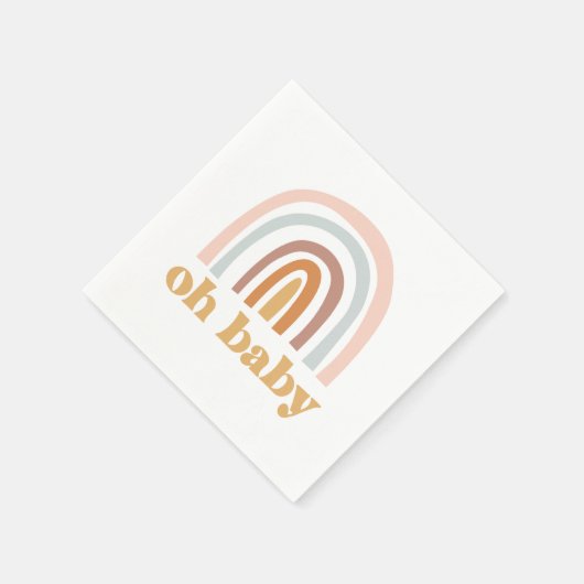 Boho Rainbow pink Baby Shower Serviette (Ecke)