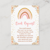 Boho Rainbow Pink Babydusche Buchanfrage Begleitkarte (Vorderseite)