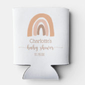 Boho Rainbow Pink Brown Babydusche Dosenkühler (Rückseite)