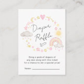 Boho Rainbow Pink Diaper Raffle Baby Girl Dusche Begleitkarte (Vorderseite)