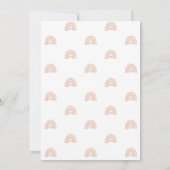 Boho Rainbow Pink Heart Girl Niedlich erster Gebur Einladung (Rückseite)