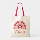 Boho Rainbow Pink Heart Mama Tragetasche (Rückseite)
