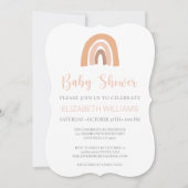 Boho Rainbow Pink Pastel Baby Dusche Einladung (Vorderseite)