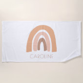 Boho Rainbow Pink Pastel Kids Strandtuch (Vorderseite)