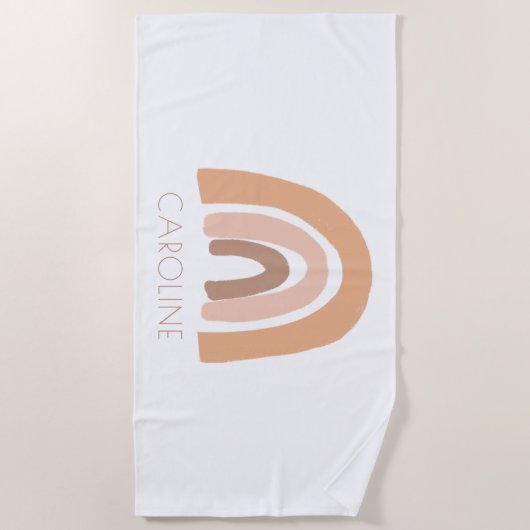 Boho Rainbow Pink Pastel Kids Strandtuch (Vorderseite)