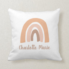Boho Rainbow Pink Personalisiert Baby Girl Pillow Kissen