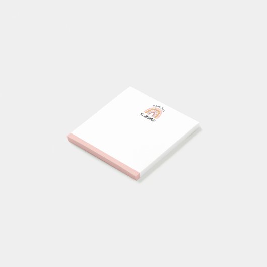 Boho Rainbow Post It Notes (rosa Creme Niedlich) Post-it Klebezettel (angewinkelt)