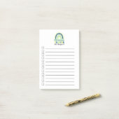 Boho Rainbow Preschool Lehrer grün blau Post-it Klebezettel (Auf Schreibtisch)