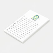Boho Rainbow Preschool Lehrer grün blau Post-it Klebezettel (angewinkelt)