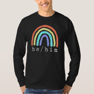 Boho Rainbow Pronouns He Ihm Pride Lbgtqia T-Shirt