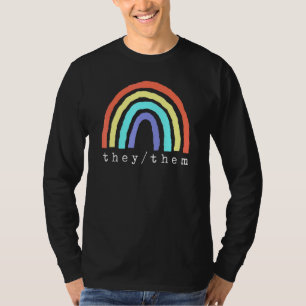 Boho Rainbow Pronouns Sie sie Pride Lbgtqia T-Shirt